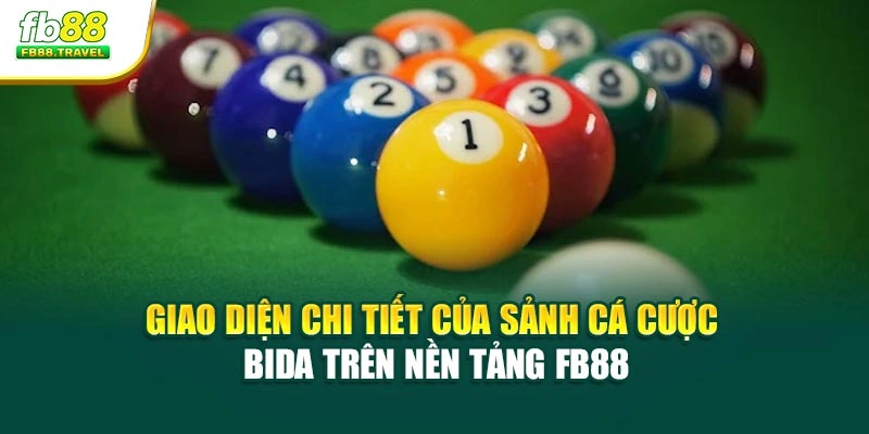 Giao diện chi tiết của sảnh cá cược bida trên nền tảng Fb88